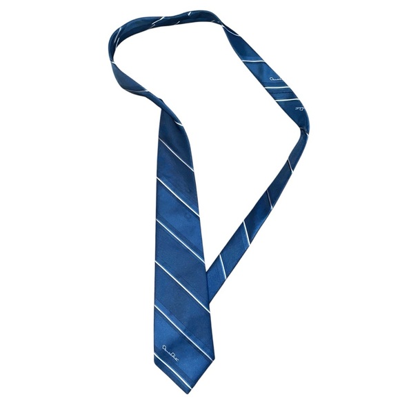 Oscar de la renta blue stripe tie - Picture 1 of 3